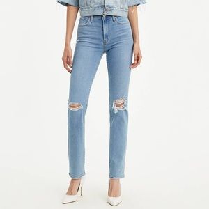 levis 724 high rise slim straight denim jeans